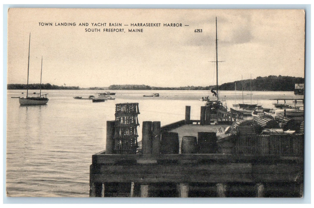 c1920's Town Landing And Yacht Basin South Freeport Maine ME Unposted Postcard