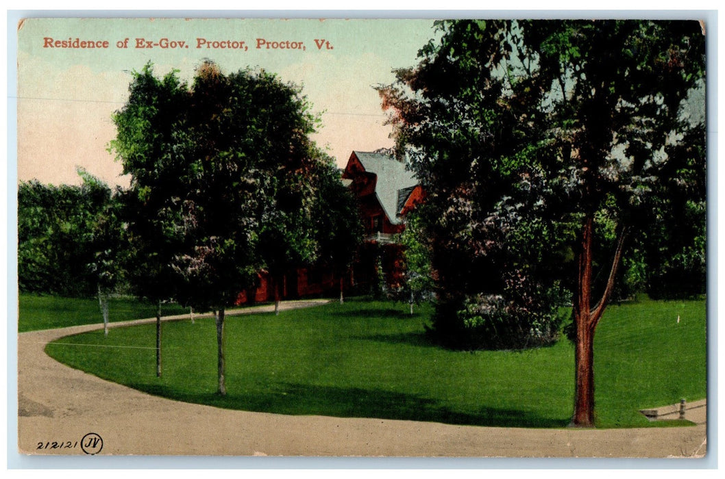 c1910's Residence Of Ex-Governor Proctor Exterior Proctor Vermont VT Postcard