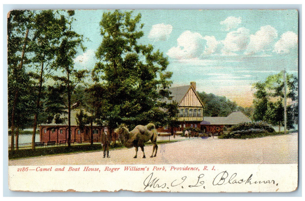 c1905s Camel And Boat House Roger William's Park Providence RI Unposted Postcard