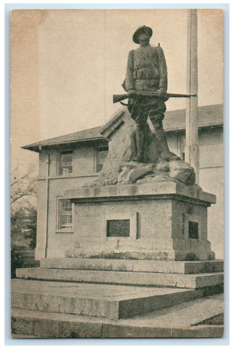 c1910's Marine Barracks Statue Memory Of France Marines Quantico VA Postcard