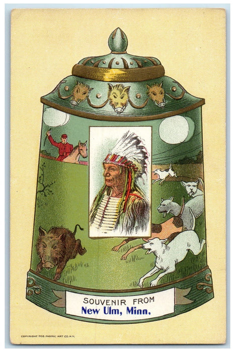 c1950's Souvenir Gifts Animals Painted View From New Ulm Minnesota MN Postcard