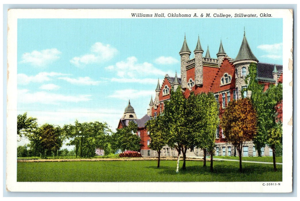 c1920's Williams Hall Oklahoma A & M College Stillwater Oklahoma OK Postcard