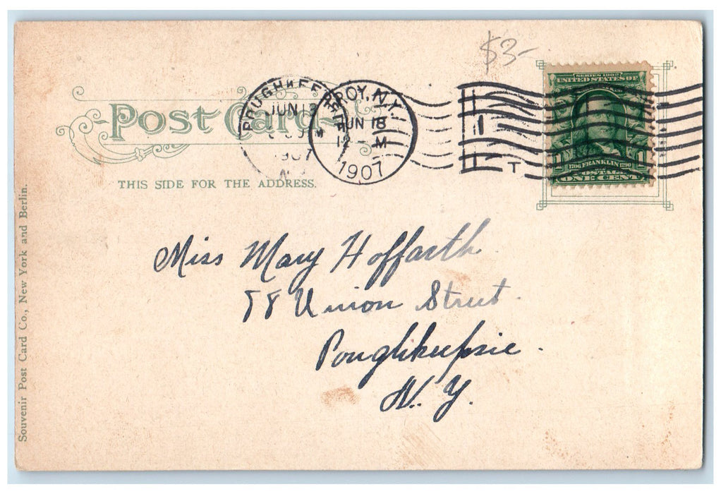 1907 Hart Memorial Library Second Ferry Streets Troy New York NY Posted Postcard