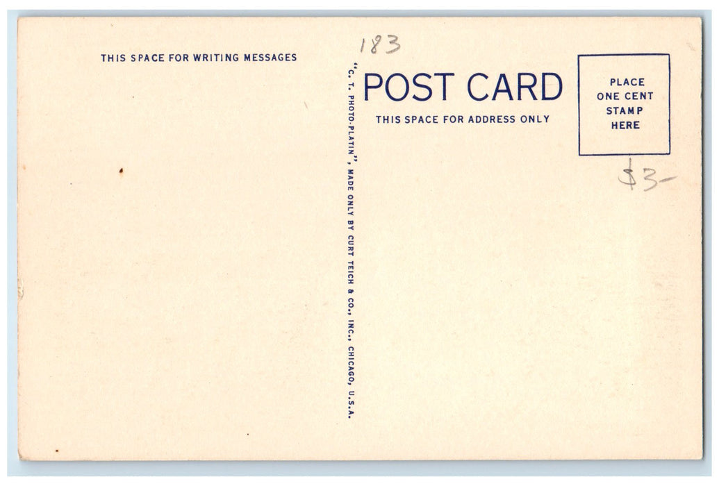 c1940's High School Exterior Roadside Sidney Nebraska NE Unposted Pole Postcard