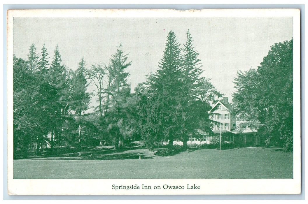c1920's Springside Inn Restaurant Hotel Owasco Lake Auburn New York NY Postcard