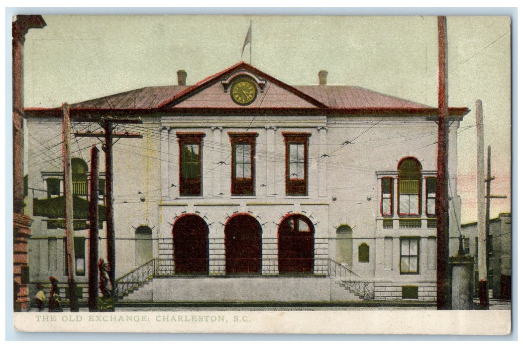 c1920's Old Exchange Building Side Stairs Charleston South Carolina SC Postcard