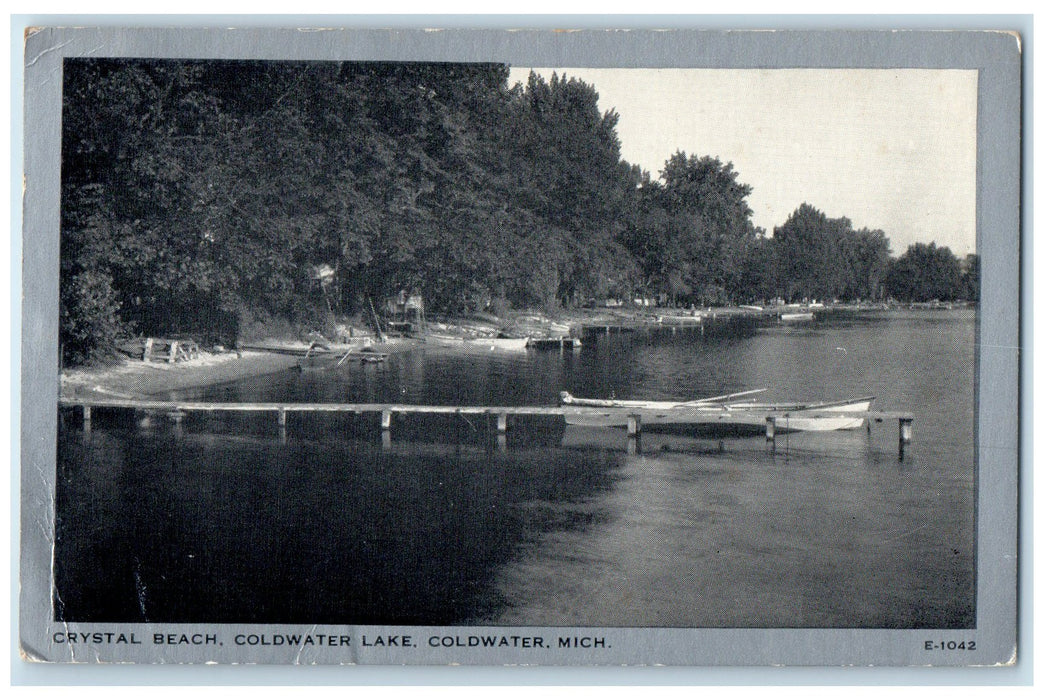 c1950's Crystal Beach Harbor Docking Boat Coldwater Lake Michigan MI Postcard