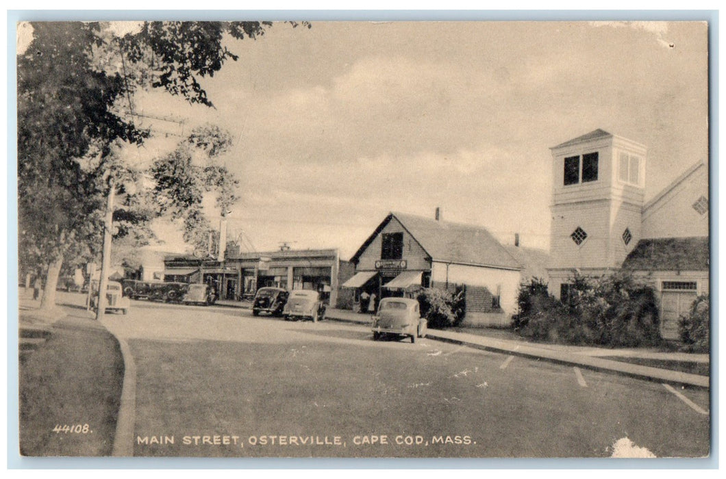 c1940's Main Street Cars Osterville Cape Cod Massachusetts MA Unposted Postcard