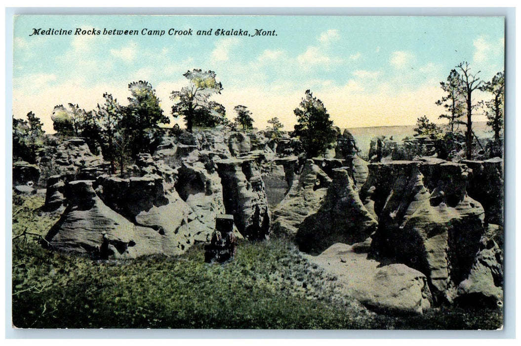 c1910s Medicine Rocks Between Camp Rock And Ekalaka Montana MT Unposted Postcard