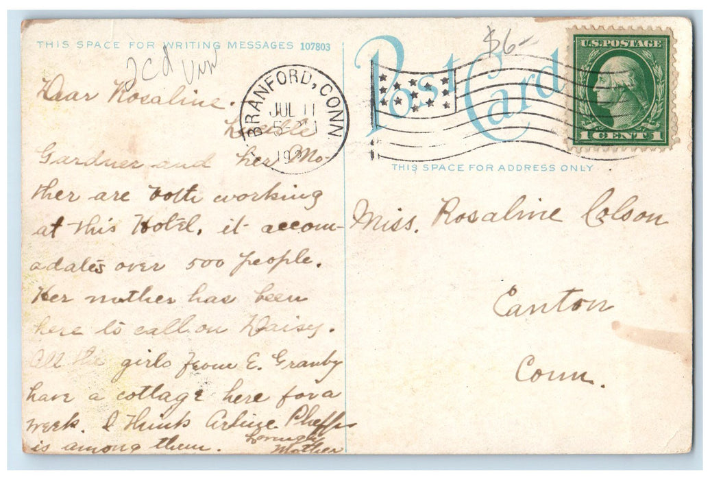 c1910 The Montowese House Indian Neck Building Branford Connecticut CT Postcard