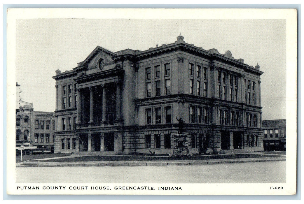 1940 Putman County Court House Exterior Roadside Greencastle Indiana IN Postcard