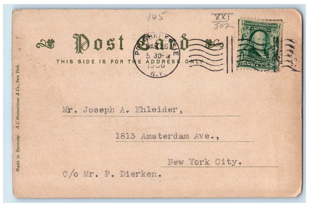 1906 Hudson River Looking North From West Point Battery New York NY Postcard