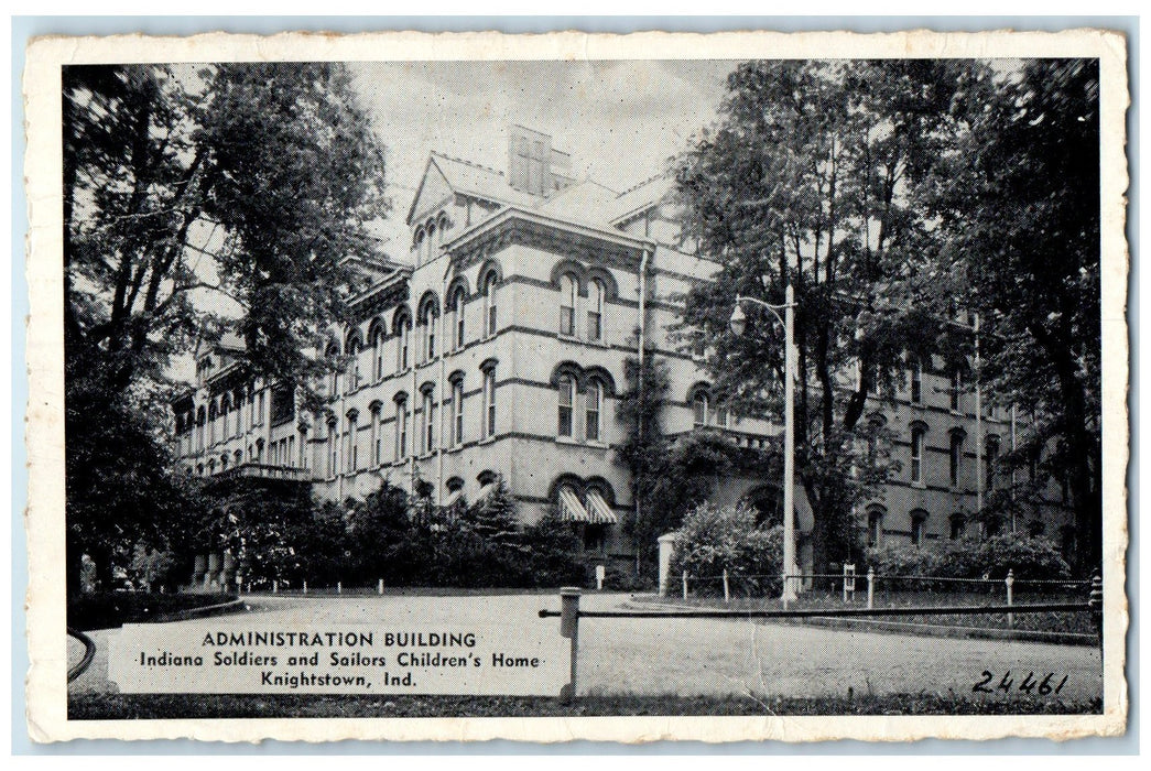 1942 Administration Building Indiana Soldiers Knightstown Indiana IN Postcard