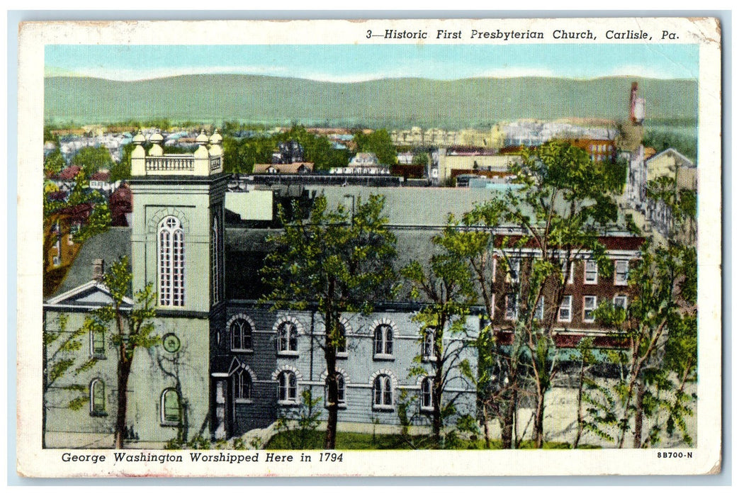 c1920's Historic First Presbyterian Church Carlisle Pennsylvania PA Postcard