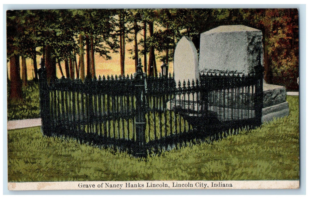 c1910s Grave Of Nancy Hanks Lincoln View Lincoln City Indiana IN Posted Postcard