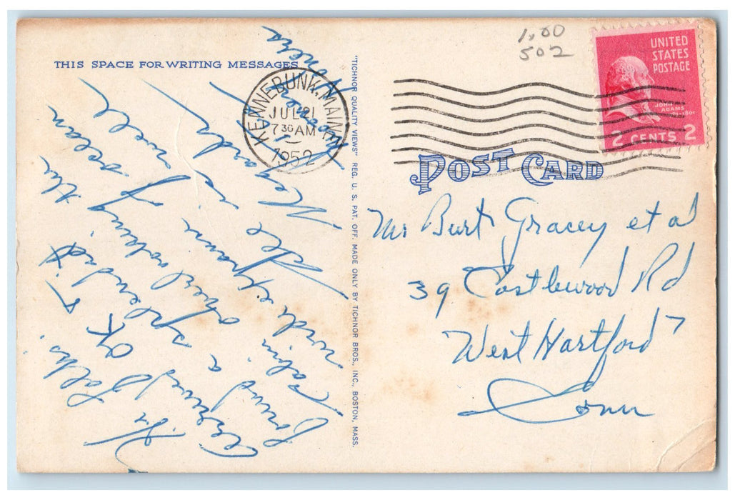 1952 Fishing Boat Cresting A Breaking Wave Wells Beach Maine ME Posted Postcard