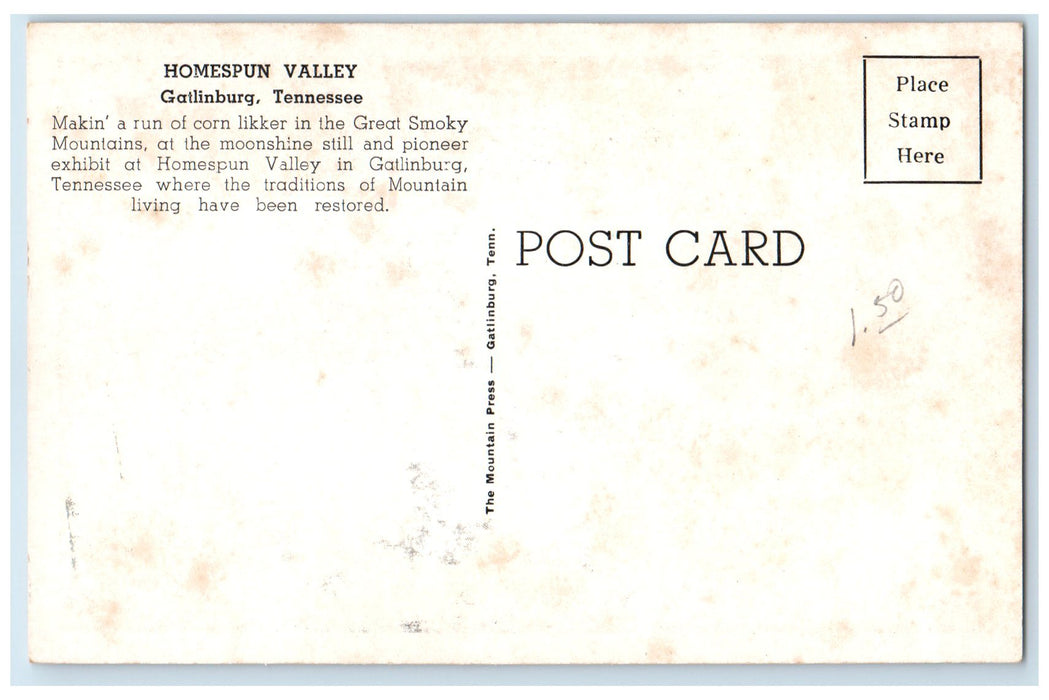 c1940's Homespun Valley Men Making Corn Likker Gatlinburg Tennessee TN Postcard