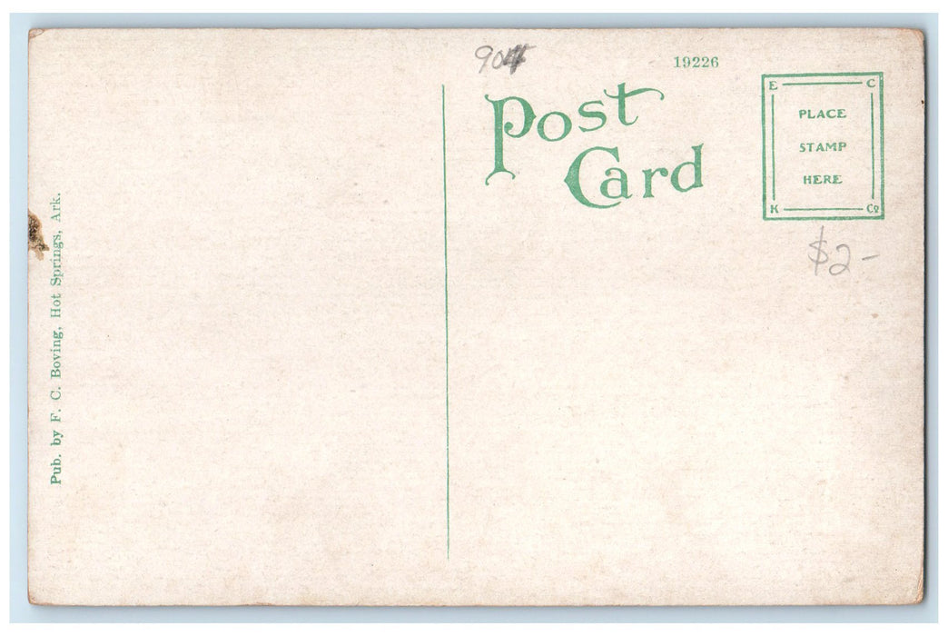 c1910s US Army And Navy Hospital Exterior Hot Springs Arkansas AR Flags Postcard