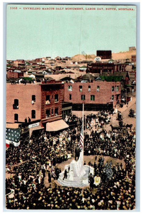 c1910's Unveiling Marcus Daly Monument Labor Day View Butte Montana MT Postcard