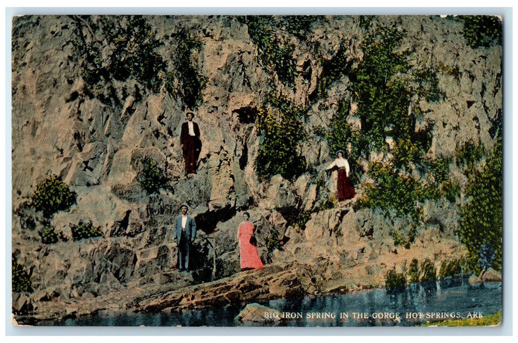 c1910's Big Iron Springs In The Gorge Hot Springs Arkansas AR Unposted Postcard