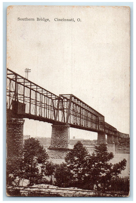 1910 Southern Bridge Trees Scene Cincinnati Ohio OH Posted Vintage Postcard