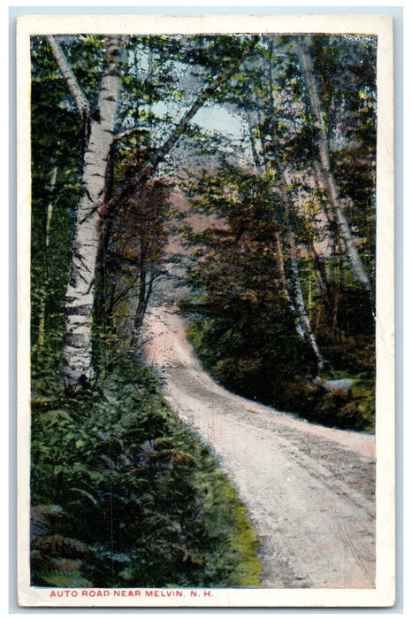 1917 Auto Road Near Dirt Road Forest Melvin New Hampshire NH Posted Postcard