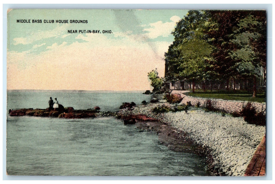 c1910s Middle Bass Club House Grounds Put-In-Bay Ohio OH Unposted Trees Postcard