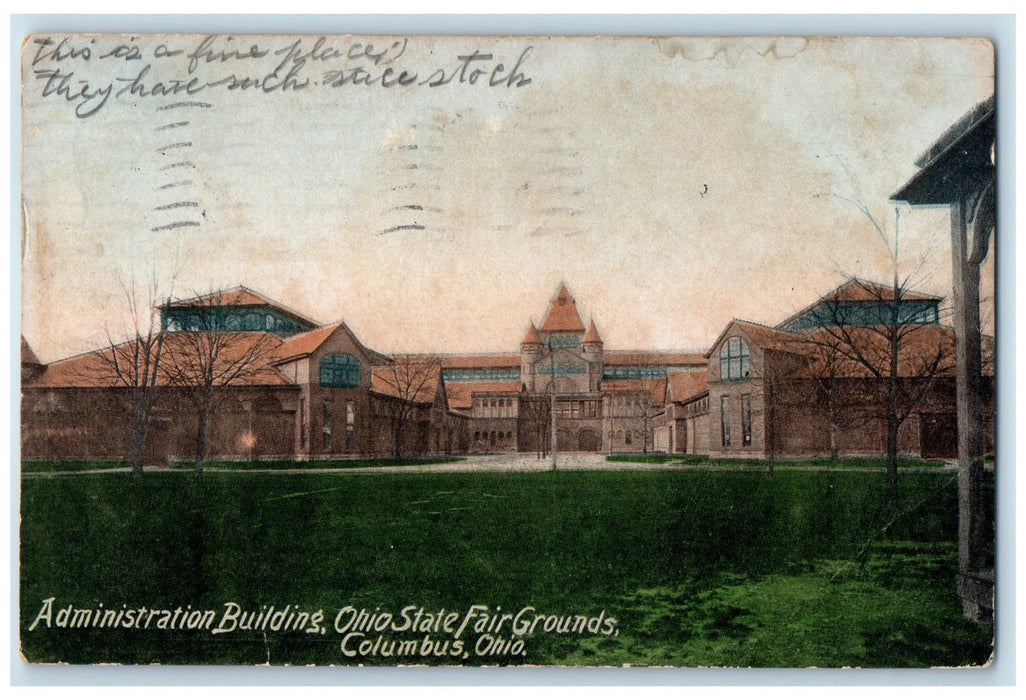 1907 Administration Building Ohio State Fair Grounds Columbus Ohio OH Postcard