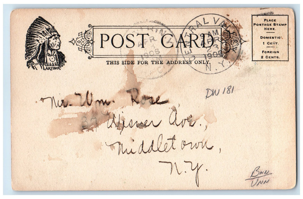 1906 Cromwell Lake Harbor Boats Docking View Highland Mills New York NY Postcard