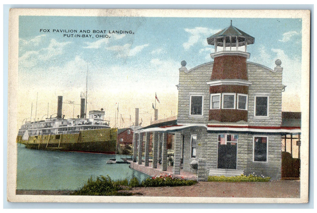 c1920's Fox Pavilion And Boat Landing Put-In-Bay Ohio OH Unposted Ships Postcard