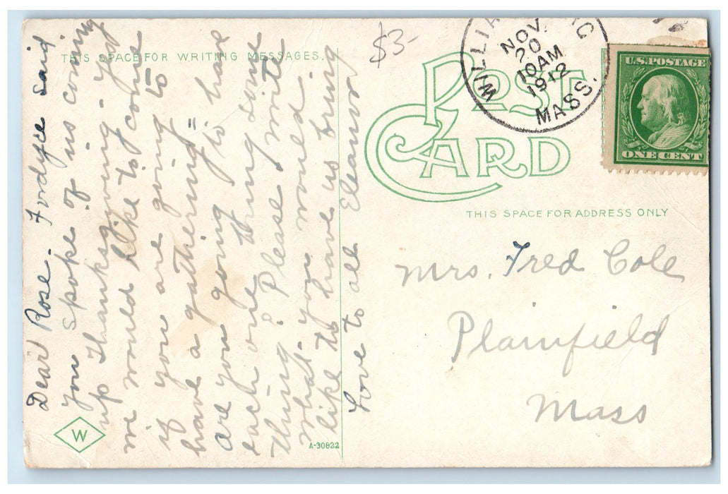 1912 On The Road Horse Dirt Road On Northampton Massachusetts MA Posted Postcard