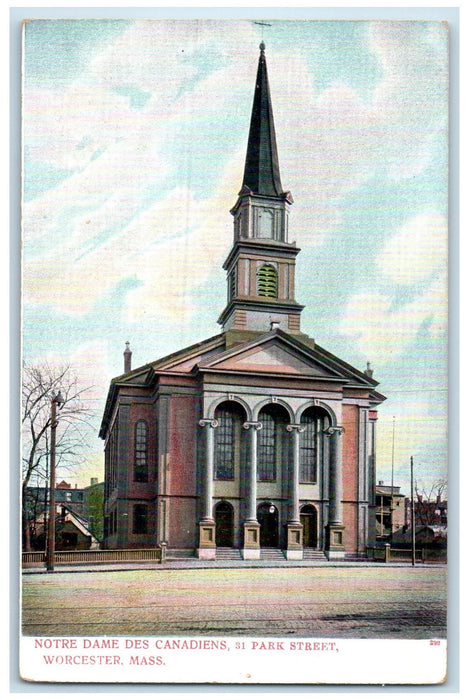 c1905s Notre Dame De Canadiens Worcester Massachusetts MA Unposted Tree Postcard