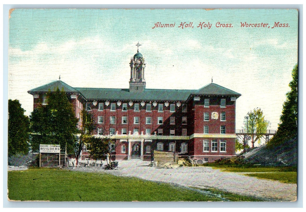 c1910's Alumni Hall Holy Cross Exterior View Worcester Massachusetts MA Postcard