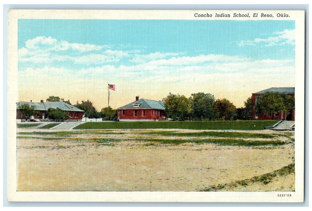 c1940's Concho Indian School Campus Building Ground El Reno Oklahoma OK Postcard