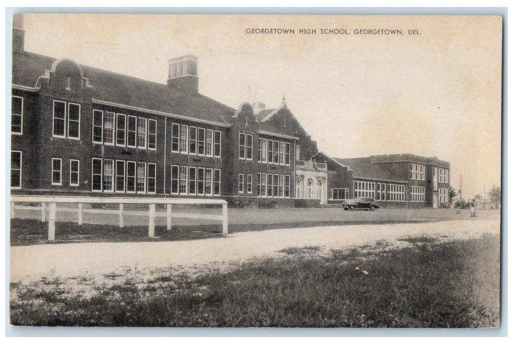c1950's Georgetown High School Campus Building Georgetown Delaware DE Postcard