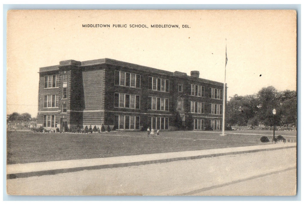 c1950's Middletown Public School Campus Middletown Delaware DE Unposted Postcard