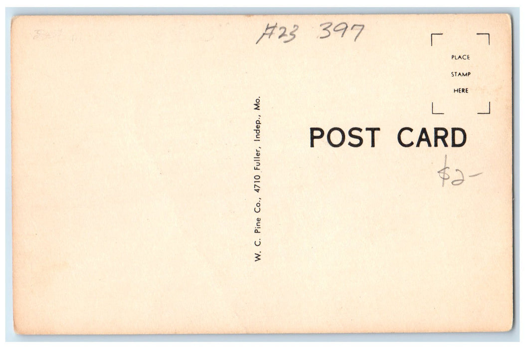 c1940's US Post Office Exterior Roadside Linton Indiana IN Unposted Postcard