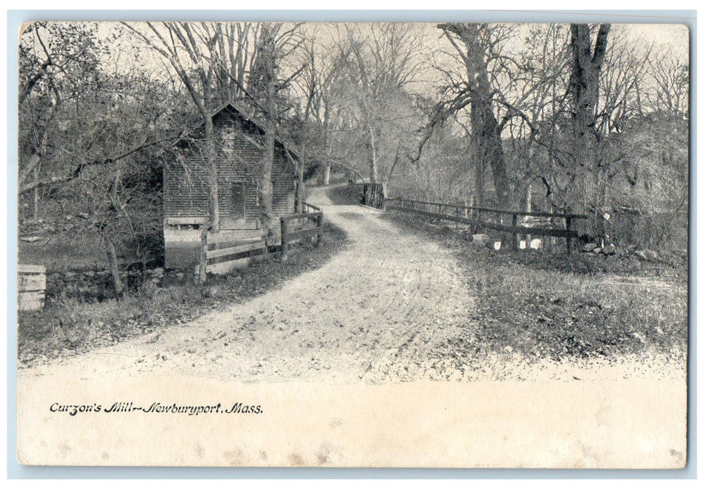 c1905's Curzon's Mill Dirt Road House View Newburyport Massachusetts MA Postcard