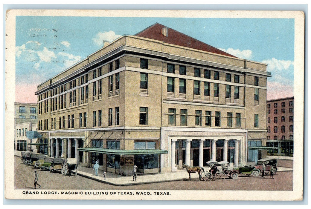 1917 Grand Lodge Masonic Building Of Texa Exterior Waco Texas TE Posted Postcard