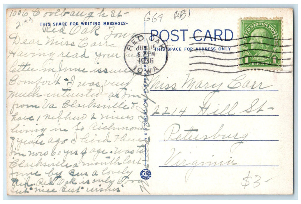 1936 The Thomas D. Murphy Calendar Factory Exterior Red Oak Iowa IA Postcard