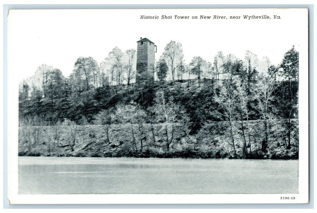 c1920's Historic Shot Tower On New River Grove Wytheville Virginia VA Postcard