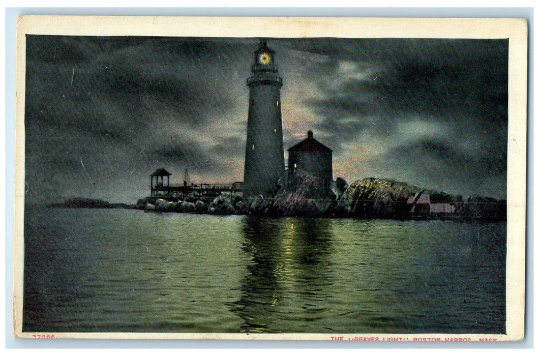 c1920's The Graves Light View Boston Harbor Massachusetts MA Unposted Postcard