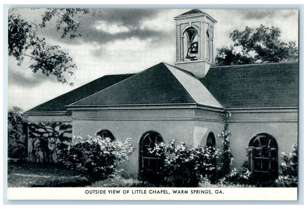 c1920's Outside View Of Little Chapel Building Warm Springs Georgia GA Postcard