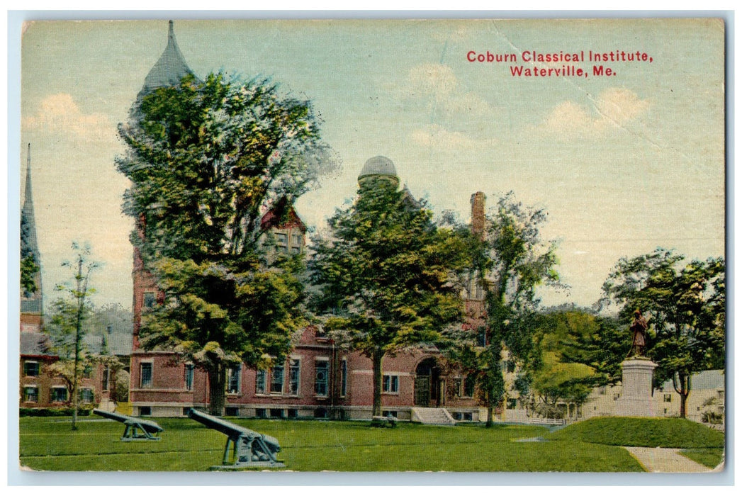 1911 Coburn Classical Institute Building Cannon Waterville Maine ME Postcard