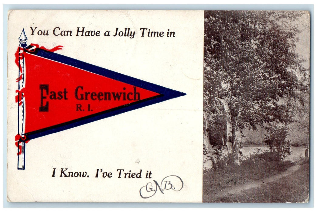 1913 You Can Have A Jolly Time In East Greenwich Rhode Island RI Posted Postcard