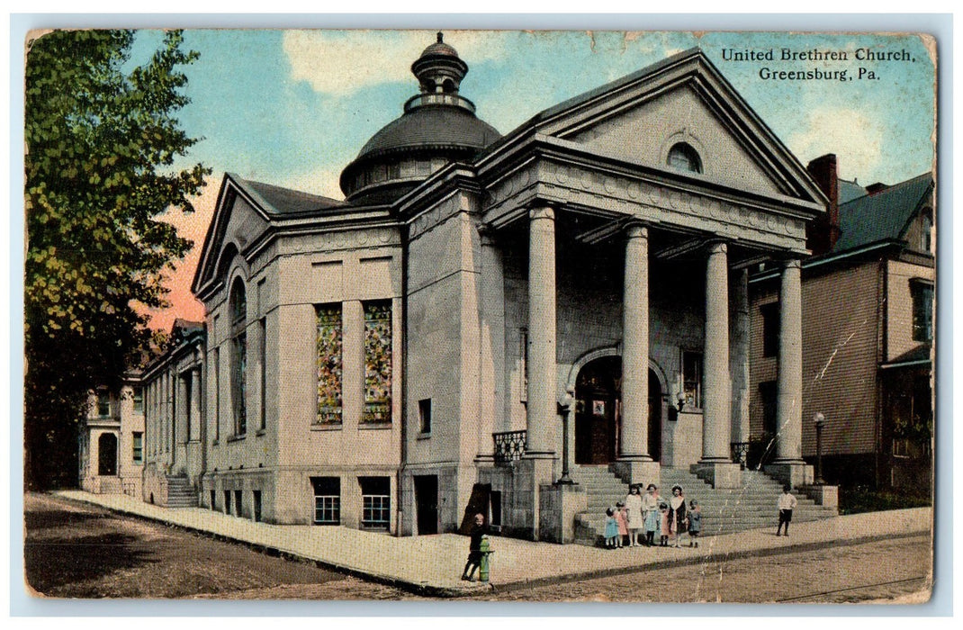 c1910 United Brethren Church Family Building Greensburg Pennsylvania PA Postcard