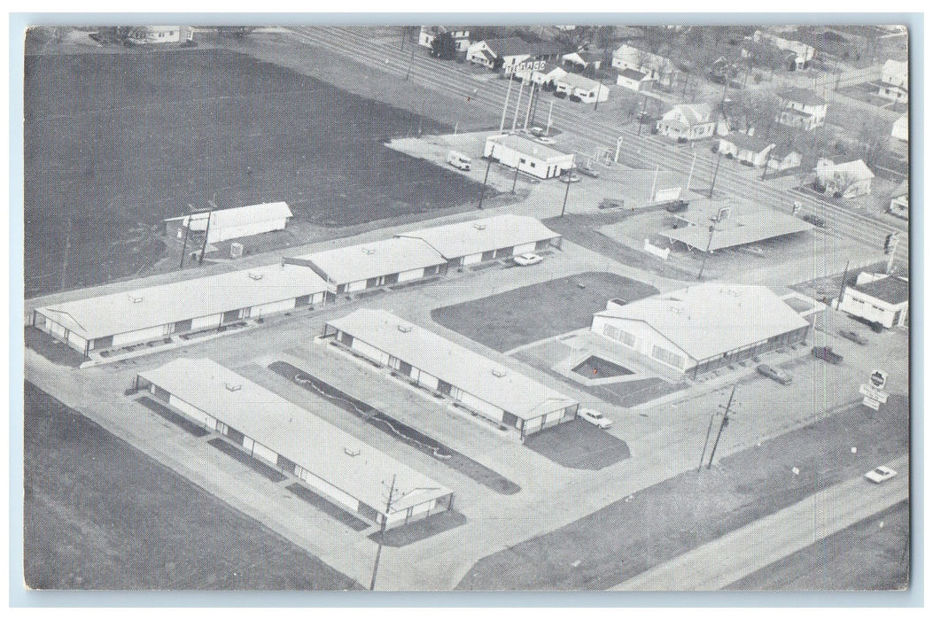 c1960's Aerial View Of White House Inn Abilene Kansas KS Unposted Cars Postcard