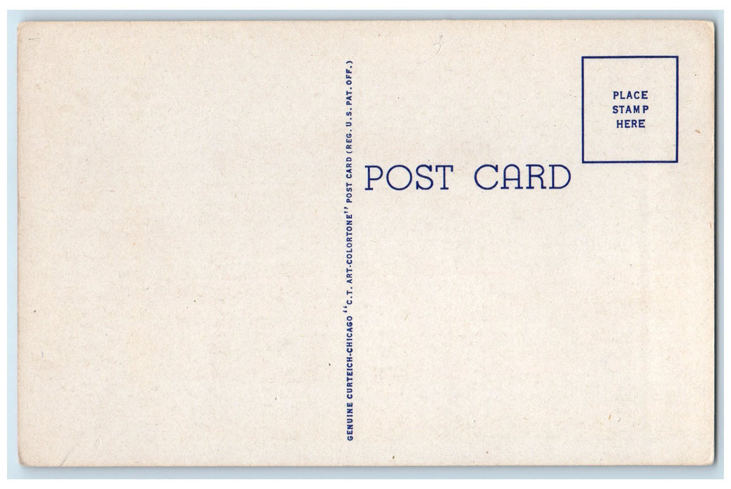 c1940's City Hall Exterior Roadside Olathe Kansas KS Unposted Lampposts Postcard