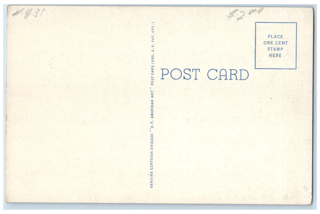 c1940's Memorial Auditorium Exterior Roadside Ottawa Kansas KS Unposted Postcard