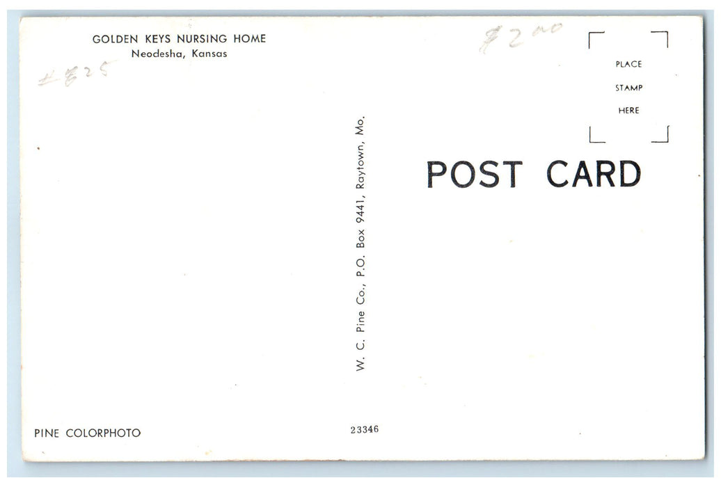 c1960's Golden Keys Nursing Home Neodesha Kansas KS Unposted Vintage Postcard